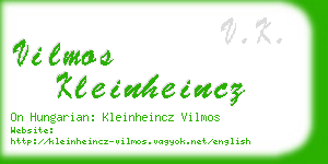 vilmos kleinheincz business card